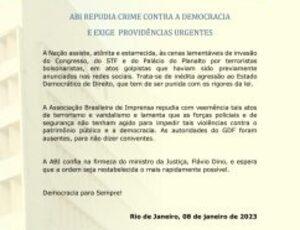 ABI repudia crime contra a democracia e exige providências urgentes